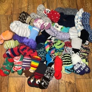 36 pairs of fuzzy/thick socks!